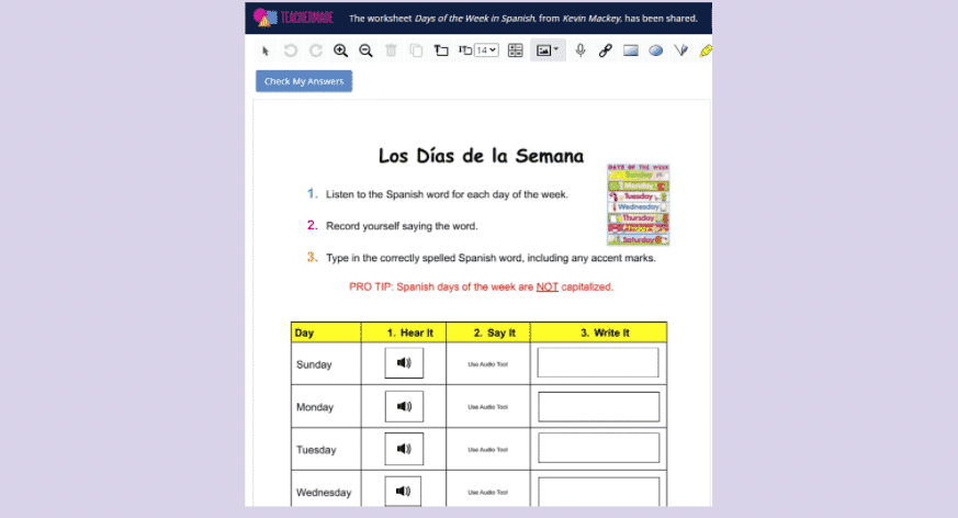 Digital Worksheets for Foreign Languages 4