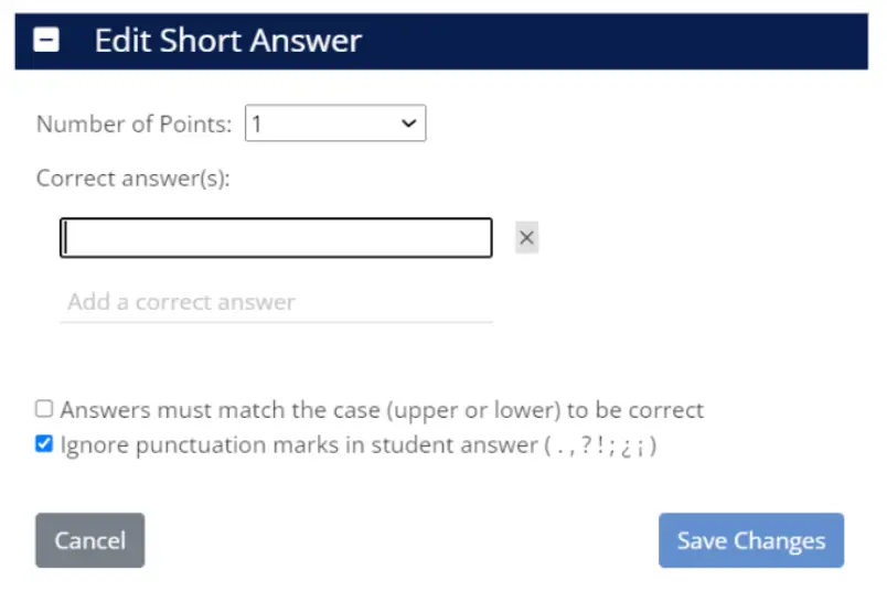 edit short answer