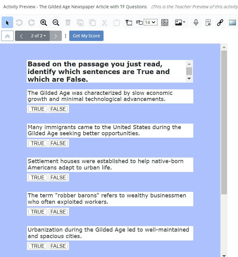 Drop AI content generated with Twee into Classwork.com to make it auto-graded , interactive, and ready to assign to students in seconds