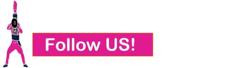 A follow us banner