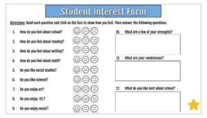 A questionnaire on school.
