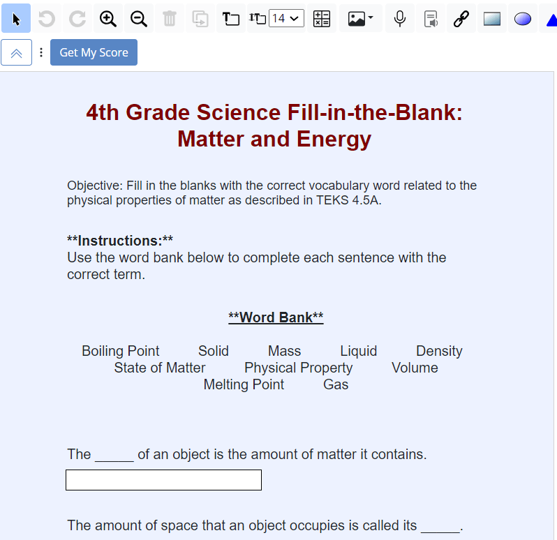 A science exercise.