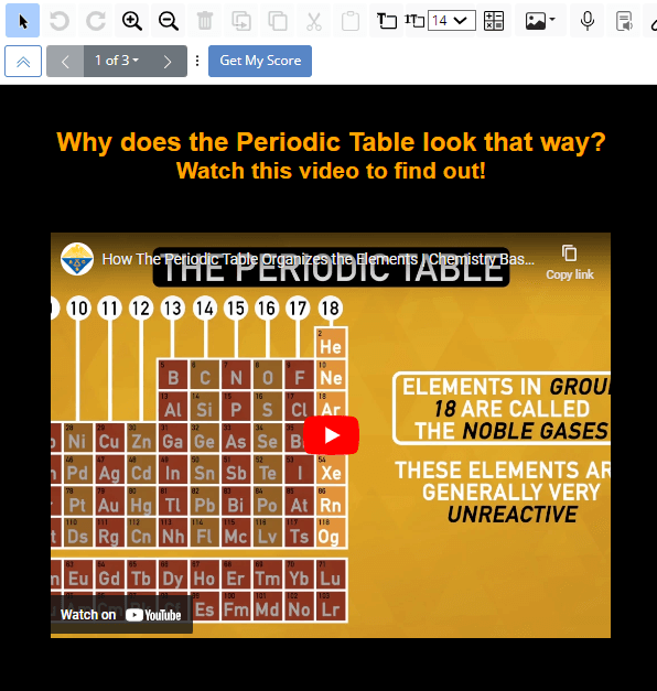 Periodic Table Activity Made With Classwork.com