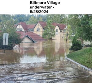 Biltmore Village underwater from Hurricane Helene