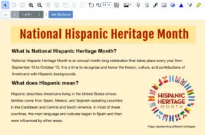 A reading exercise for Hispanic Heritage month.