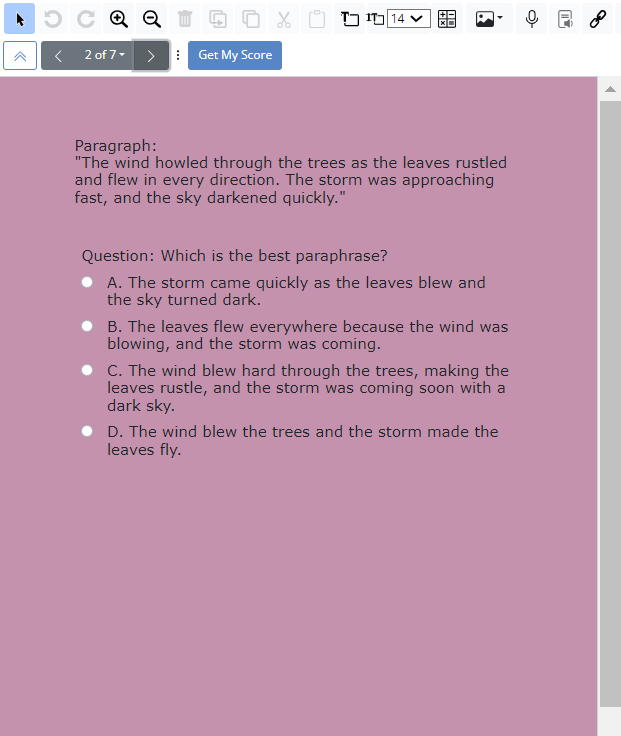 A reading exercise with multiple choice questions.