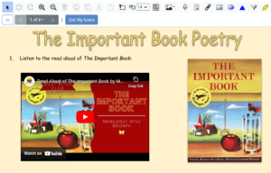 Poetry information with a book and video.