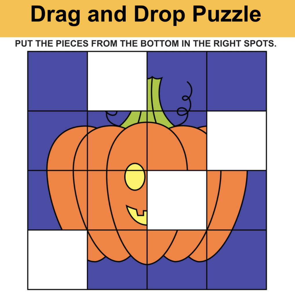 Halloween Jigsaw Puzzle on classroom.com Numeracy exercise Mathematics exercise Seasonal passage Classwork studio