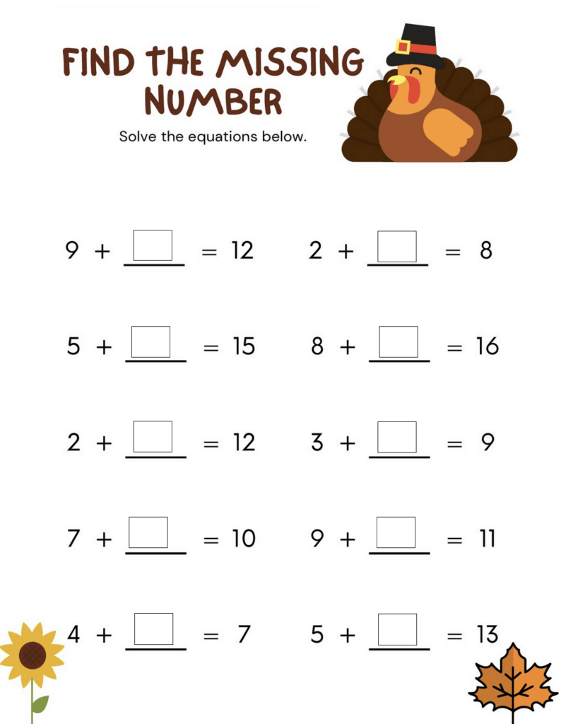 Numeracy exercise Seasonal passage Classwork studio