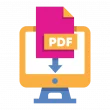 A PDF form on a computer animation.