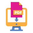 A PDF form on a computer animation.