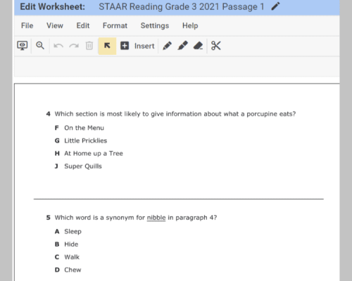 Old Paper and Pencil STAAR Test